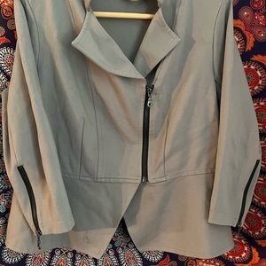 Moto Style Asymmetrical Zip Blazer